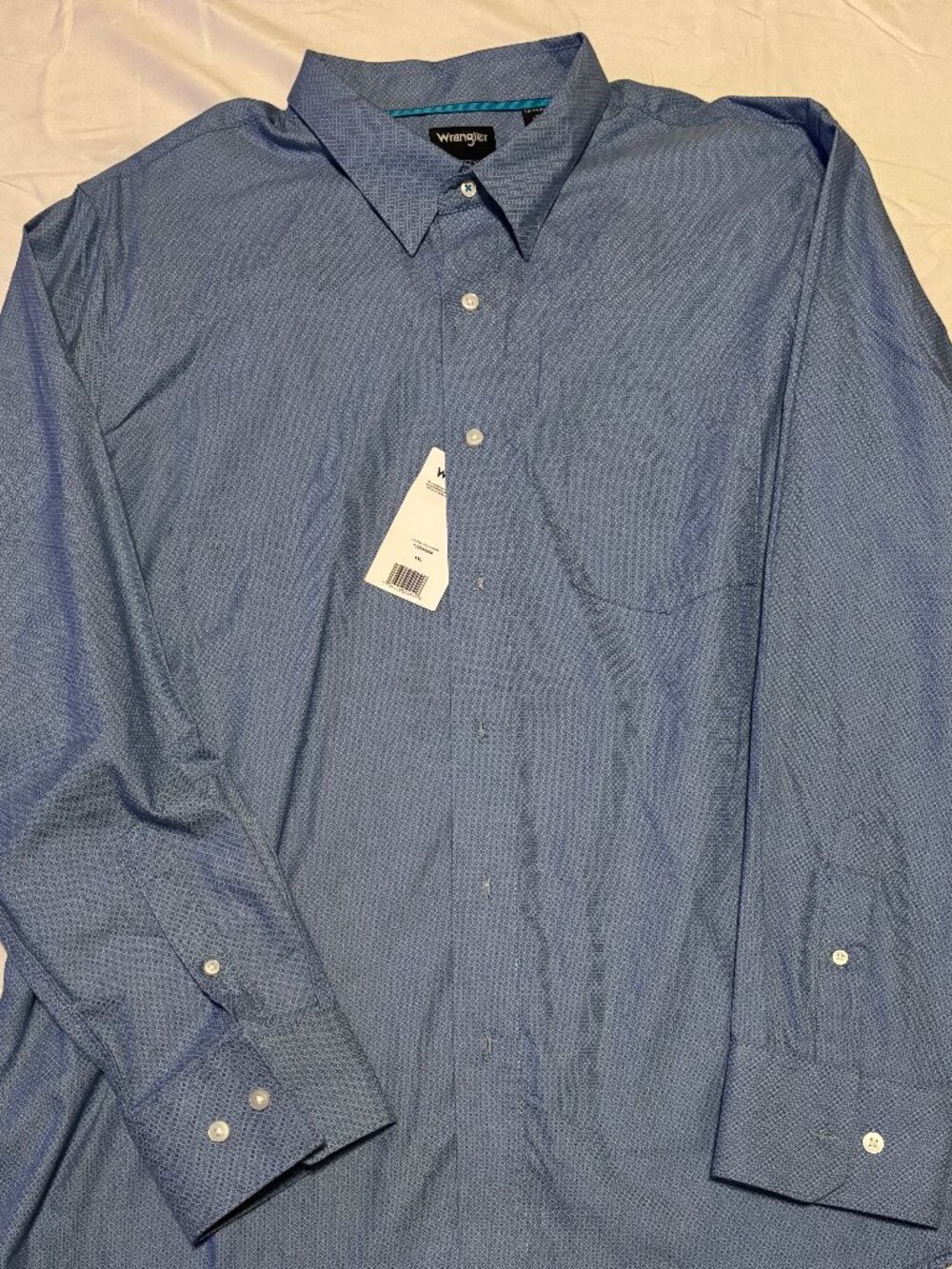 Wrangler Cody Johnson Blue Print Button Down Shirt Men's XXL NWT